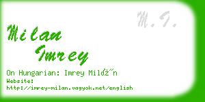 milan imrey business card